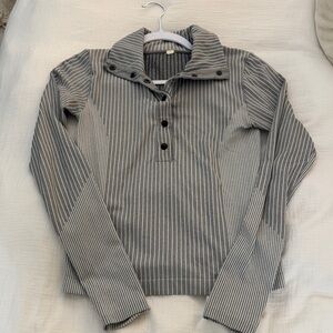 Striped Gray Long Sleeve Pullover Fabletics